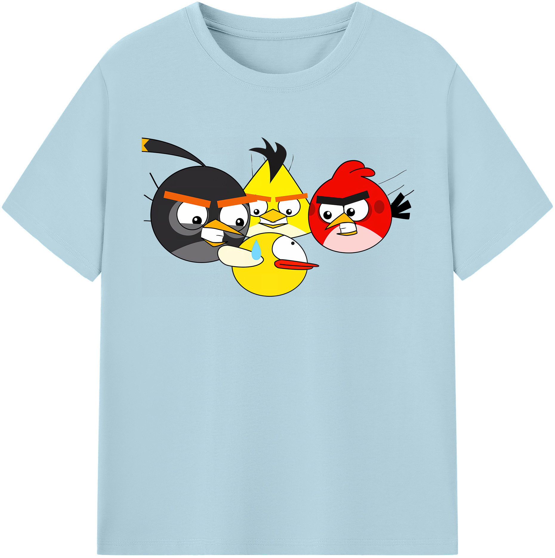 （画像用） Angry Birds アングリーバード 綿100％半袖Tシャツ（フロントプリント）